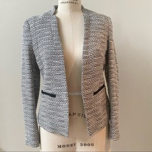 H&M Open Front Blazer Black and White Size 8